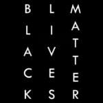 Black Lives Matter slogan in white.