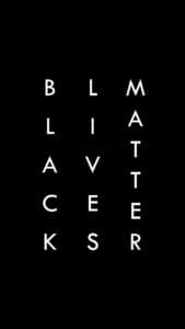Black Lives Matter slogan in white.