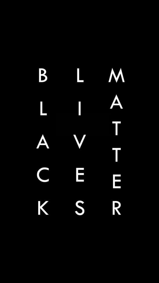 Black Lives Matter slogan in white.