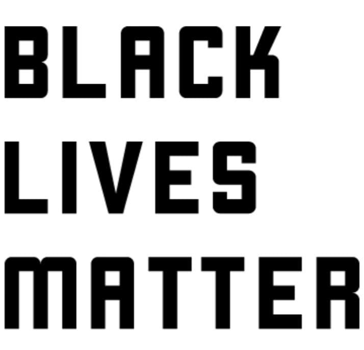 Black Lives Matter slogan in bold text.